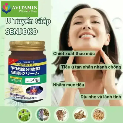 Kem Bôi SENJOKO NHẬT BẢN Hỗ Trợ Tan U Tuyến Giáp, Giảm Sưng Hạch Cổ, Giảm Kích Thước U, Giảm Sưng Viêm,Hạch Cổ - AVITAMINSHOP.COM