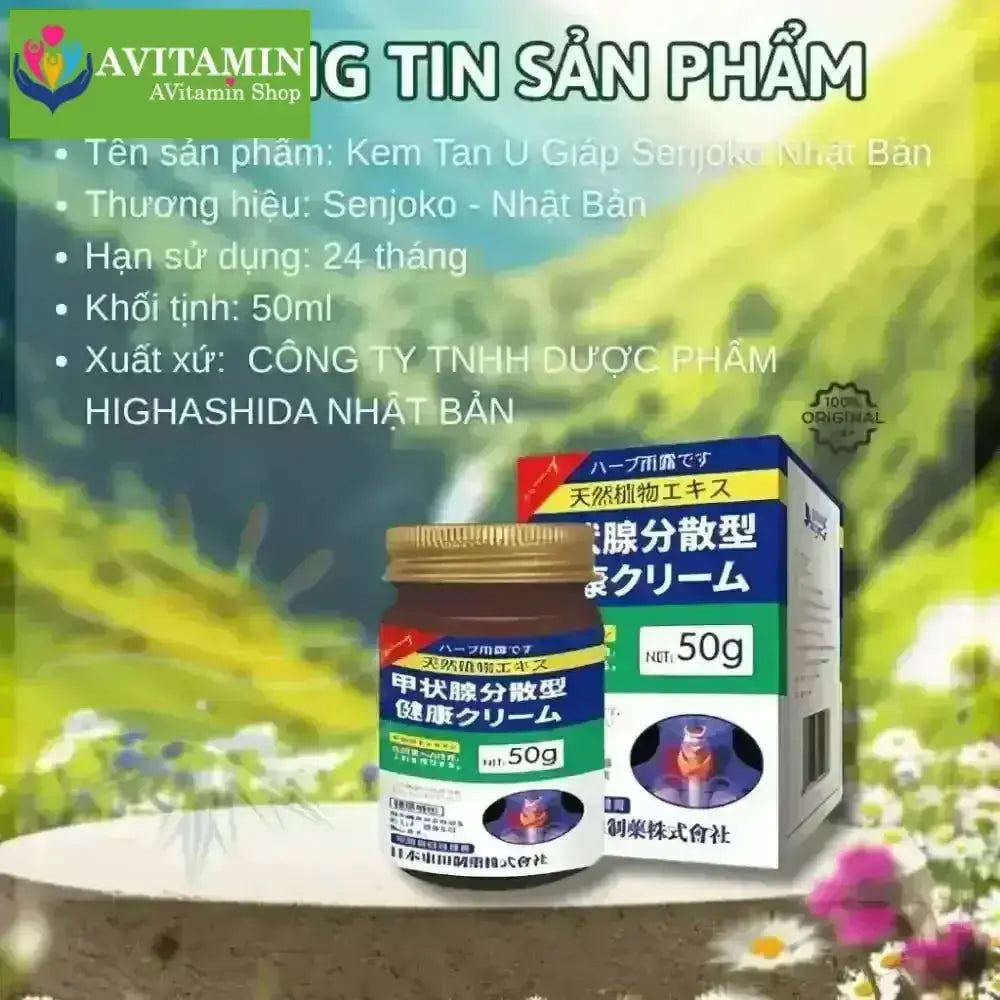 Kem Bôi SENJOKO NHẬT BẢN Hỗ Trợ Tan U Tuyến Giáp, Giảm Sưng Hạch Cổ, Giảm Kích Thước U, Giảm Sưng Viêm,Hạch Cổ - AVITAMINSHOP.COM
