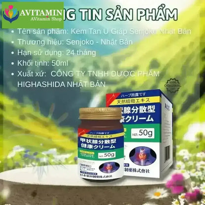 Kem Bôi SENJOKO NHẬT BẢN Hỗ Trợ Tan U Tuyến Giáp, Giảm Sưng Hạch Cổ, Giảm Kích Thước U, Giảm Sưng Viêm,Hạch Cổ - AVITAMINSHOP.COM