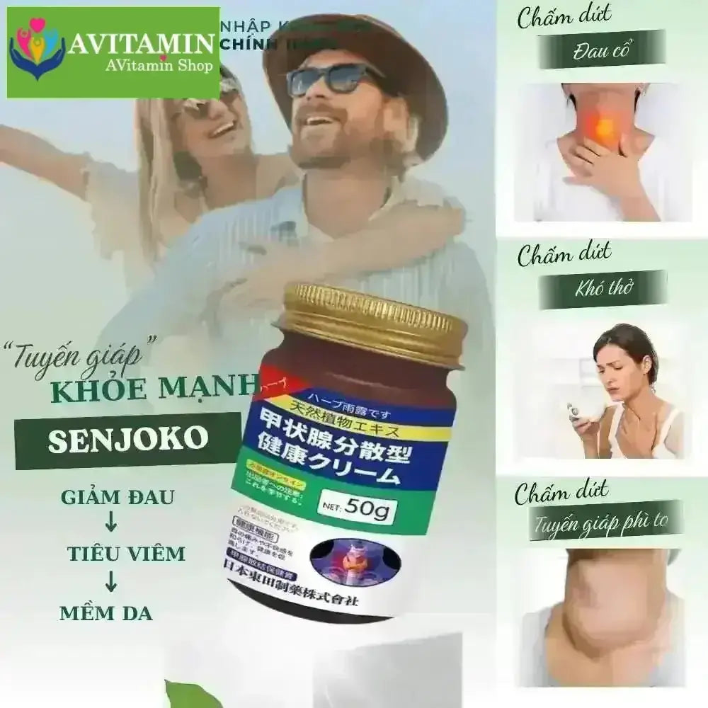 Kem Bôi Tan U Tuyến Giáp SENJOKO Nhật Bản 50g, Kem Tan Rã Tuyến Giáp, Cao Cổ Truyền Tăng Cường Sức Khoẻ Tuyến Giáp - AVITAMINSHOP.COM