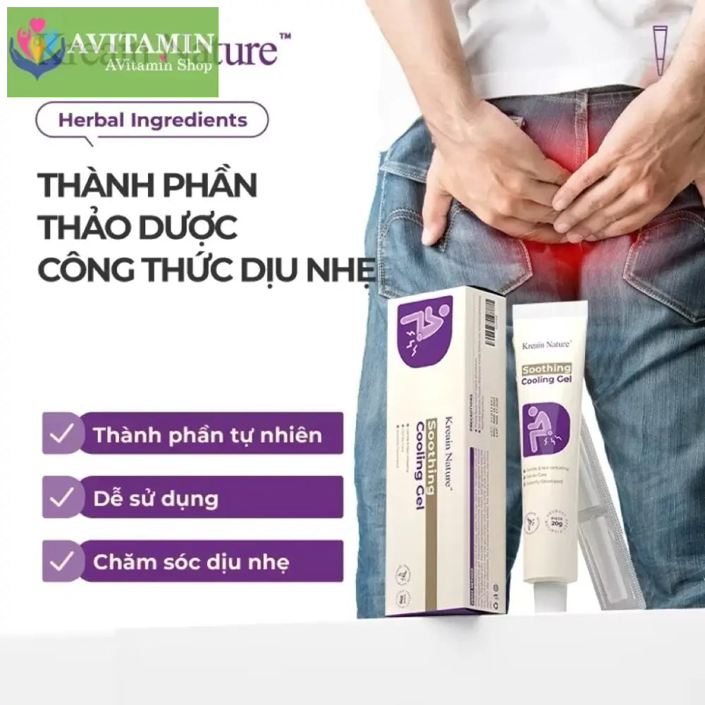 Kem Bôi Trĩ Kreain Nature Chiết Xuất Nghệ Và Thảo Mộc Hỗ Trợ Giảm Khó Chịu Chăm Sóc Da Dịu Nhẹ 20g