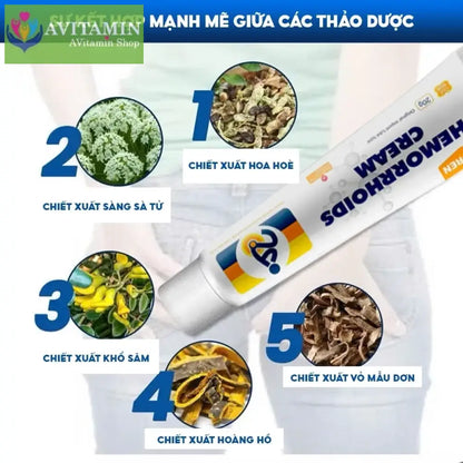 Kem Bôi Trĩ Nội Ngoại Hỗn Hợp CHA-REN Hàng Xuất Khẩu Châu Âu (EU) Giúp Co Trĩ Giảm Đau Rát Hậu Môn