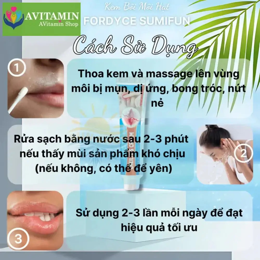 Kem Bong Mụn Môi FORDYCE SUMIFUN 20gr, Khử Thâm Môi, Dưỡng Ẩm Môi, Kem Chống Nứt Nẻ Môi, Môi Mềm Mịn Hồng Mướt - AVITAMINSHOP.COM