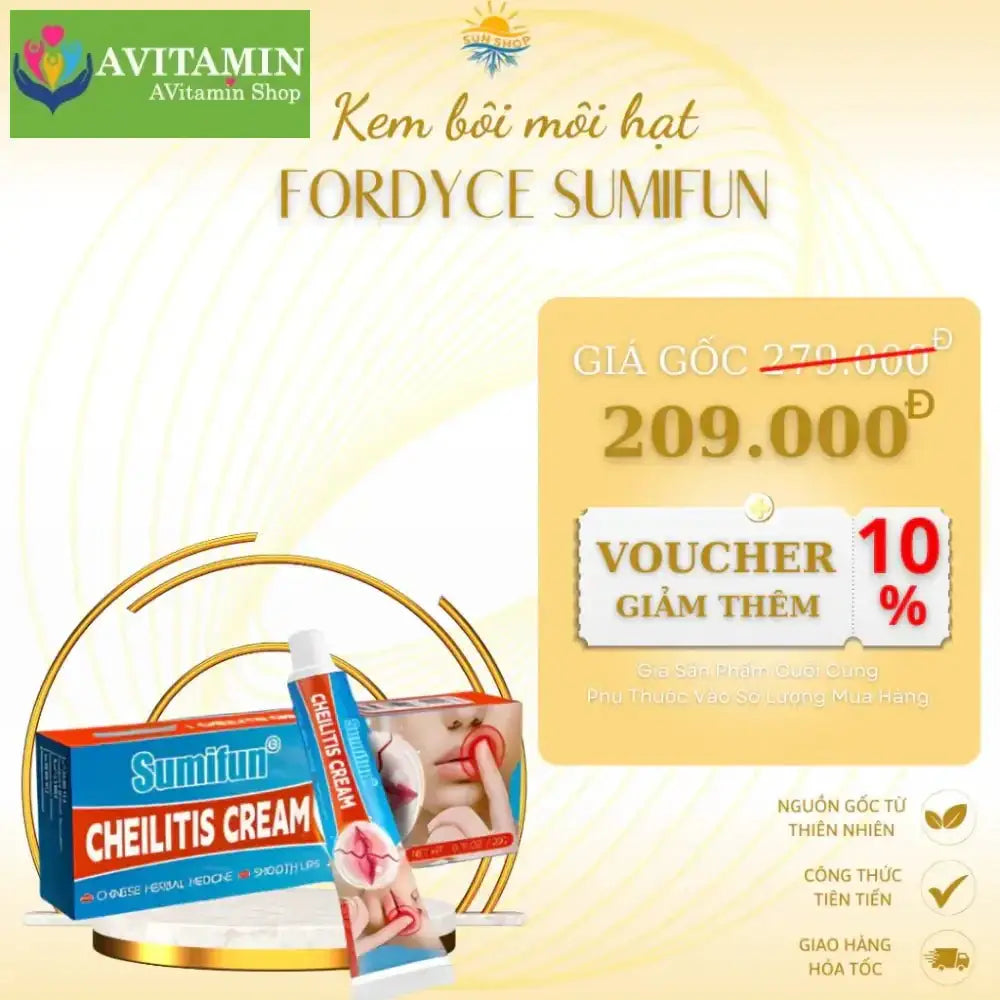 Kem Bong Mụn Môi FORDYCE SUMIFUN 20gr, Khử Thâm Môi, Dưỡng Ẩm Môi, Kem Chống Nứt Nẻ Môi, Môi Mềm Mịn Hồng Mướt - AVITAMINSHOP.COM