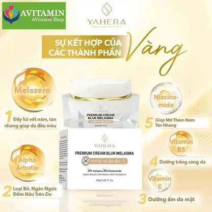 Kem mờ nám tàn nhang YAHERA Premium Cream Blur Melasma mờ nám tàn nhang chống lão hoá dưỡng ẩm 30g - AVITAMINSHOP.COM