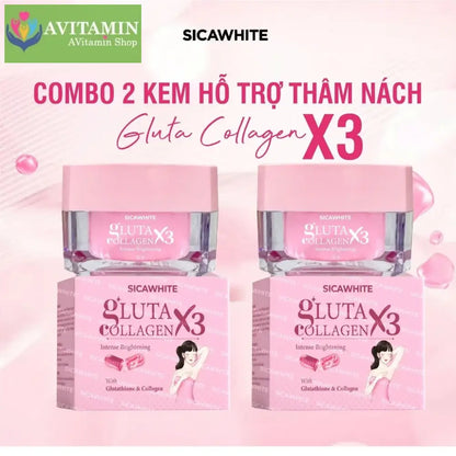 Kem nách mờ thâm - S C SICAWHITE - GLUTA COLLAGEN X3 INTENSE WHITENING WITH GLUTATHIONE & COLLAGEN 10GR