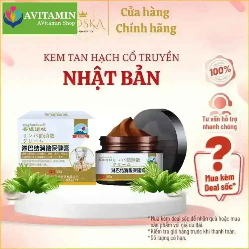 KEM TAN HẠCH BẠCH HUYẾT NHẬT BẢN 30, KEM BÔI HẠCH BẠCH HUYẾT, TIÊU U, TAN HẠCH HIỆU QUẢ SAU 7 NGÀY - AVITAMINSHOP.COM