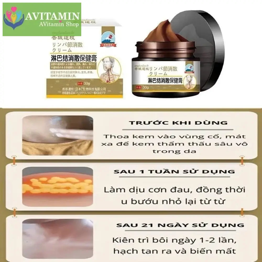 Kem Tan Hạch Bạch Huyết SHIXENDO Cổ Truyền Nhật Bản - Kem SHIXENDO Giảm U hạch U Tuyến Giáp U Lành Tính,30g
