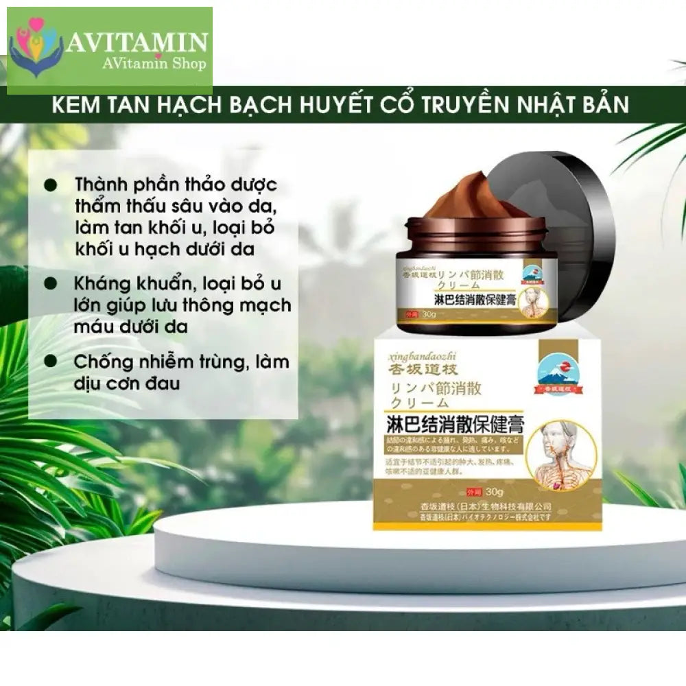 Kem tan hạch bạch huyết Shixendo dùng cho vùng cổ nách sau tai làm tan u hạch giảm sưng đỏ