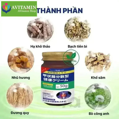Kem Thảo Mộc Xóa Tan U Tuyến Giáp SENJOKO Nhật Bản 50g – Dưỡng Da Vùng Cổ, Làm Dịu Da, Chăm Sóc Cổ Khỏe Mạnh - AVITAMINSHOP.COM