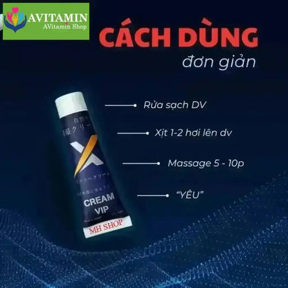 Kem Vip Nhật Chính Hãng - X Cream Vip Japan 20g Kéo Dài Thời Gian Hiệu Quả Cho Nam Giới, X Cream Vip Japan - AVITAMINSHOP.COM
