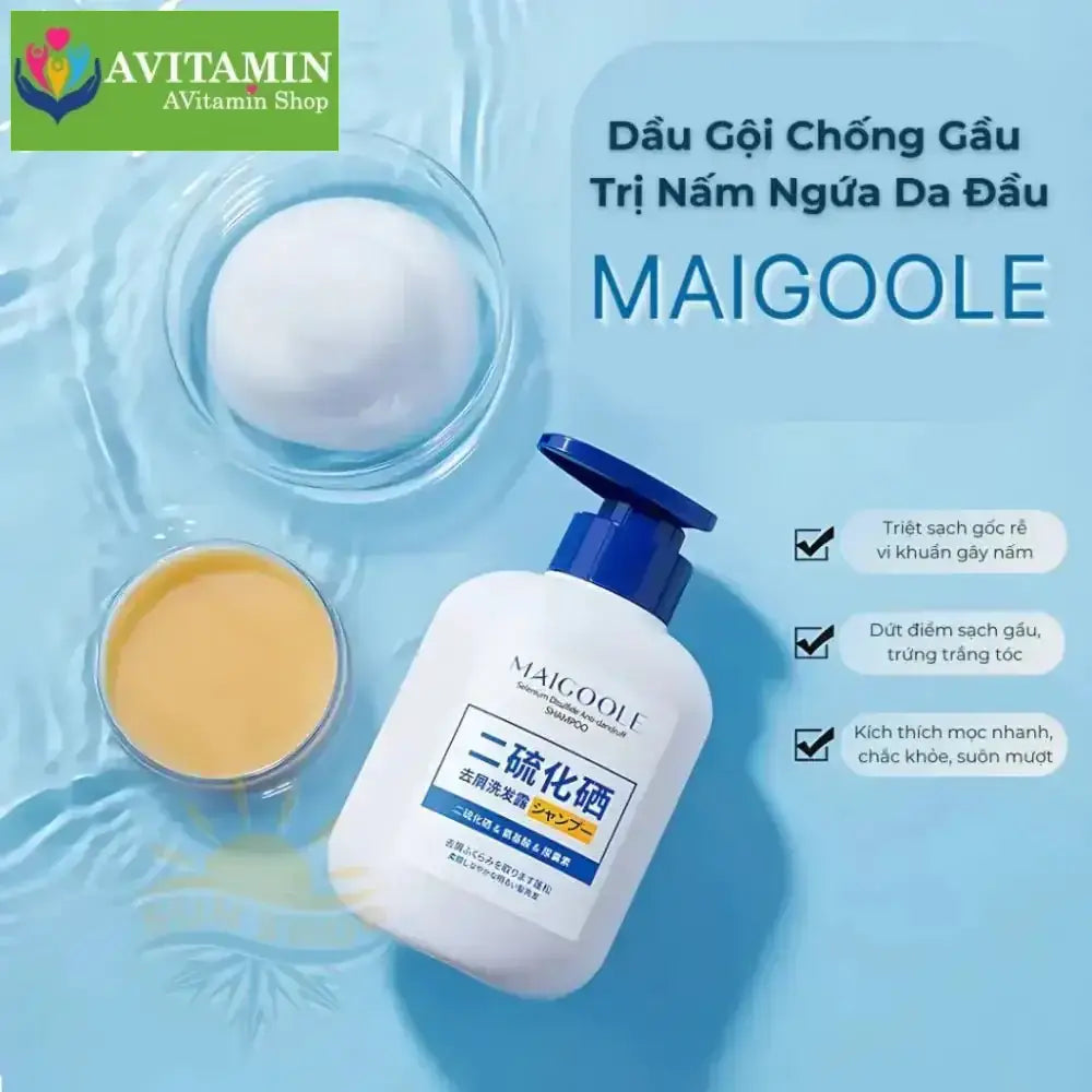 MAIGOOLE - Dầu Gội Chống Gầu Loại Bỏ Nấm Ngứa Da Đầu Nhật Bản, Dứt Điểm Nấm Ngứa, Viêm, Tóc Gãy Rụng Xơ Rối - AVITAMINSHOP.COM
