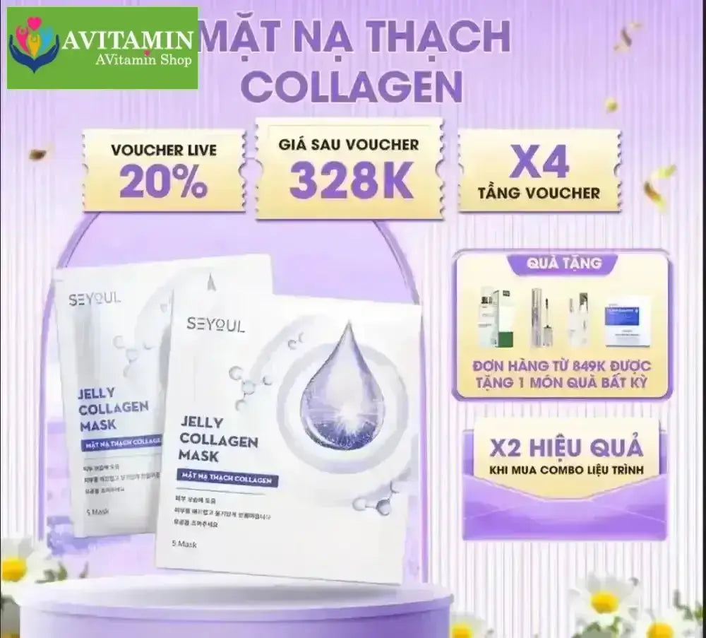 Mặt Nạ Thạch Collagen SEYOUL Hỗ Trợ Dưỡng Trắng, Cấp Ẩm Sâu Giúp Da Đàn Hồi, Căng Bóng Mịn Màng - AVITAMINSHOP.COM