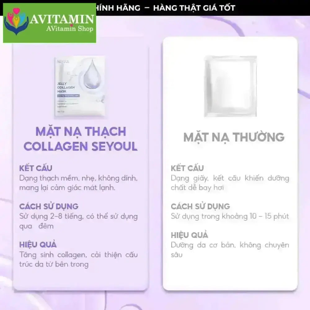 Mặt Nạ Thạch Collagen SEYOUL Hỗ Trợ Dưỡng Trắng, Cấp Ẩm Sâu Giúp Da Đàn Hồi, Căng Bóng Mịn Màng - AVITAMINSHOP.COM