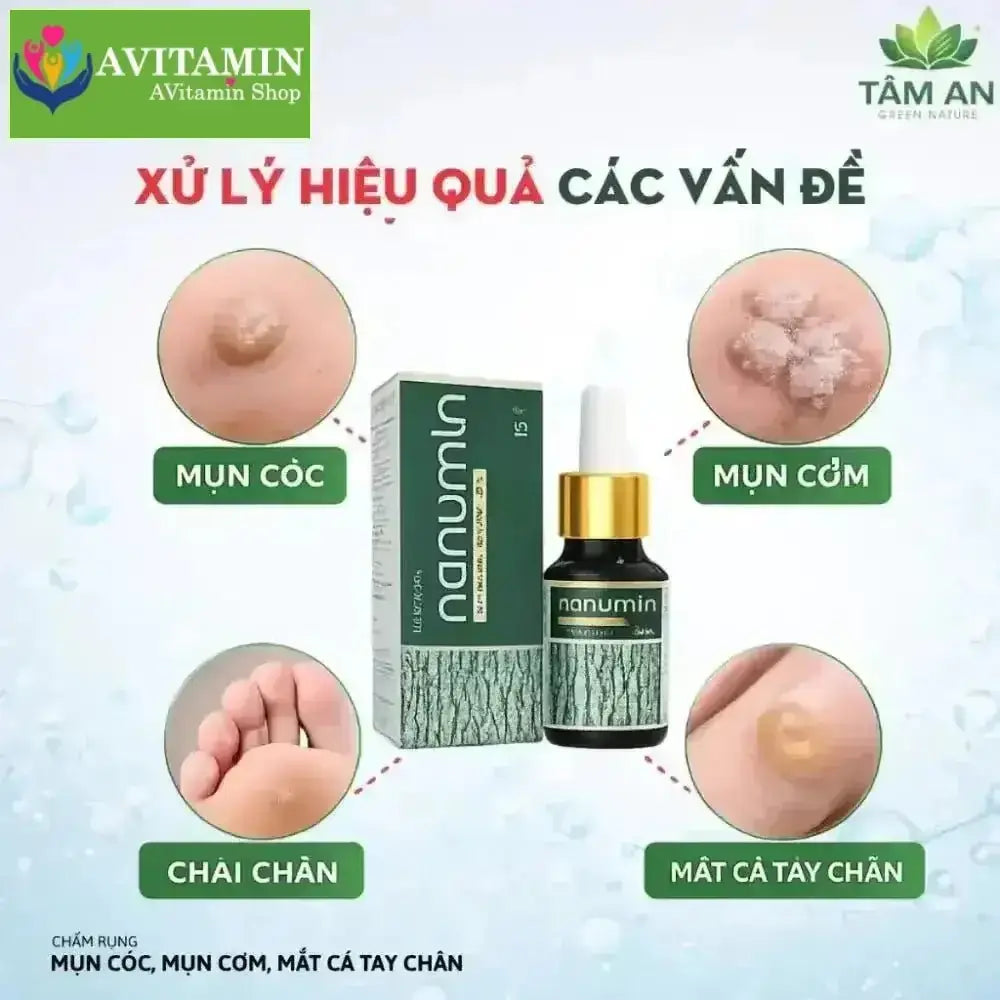 [MỤN CÓC] Tinh Chất Xử Lý Mụn Cóc, Mụn Cơm, Mắt Cá Nanumin 15ml - AVITAMINSHOP.COM