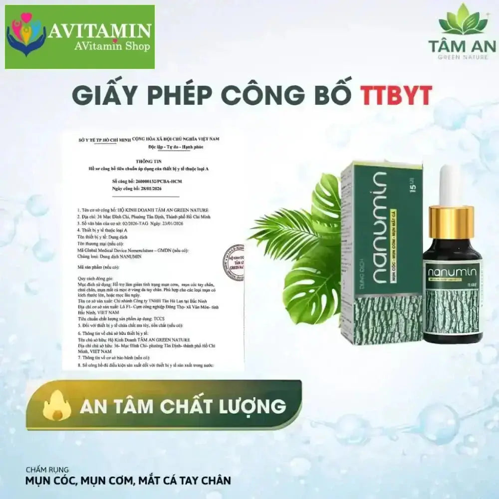 [MỤN CÓC] Tinh Chất Xử Lý Mụn Cóc, Mụn Cơm, Mắt Cá Nanumin 15ml - AVITAMINSHOP.COM