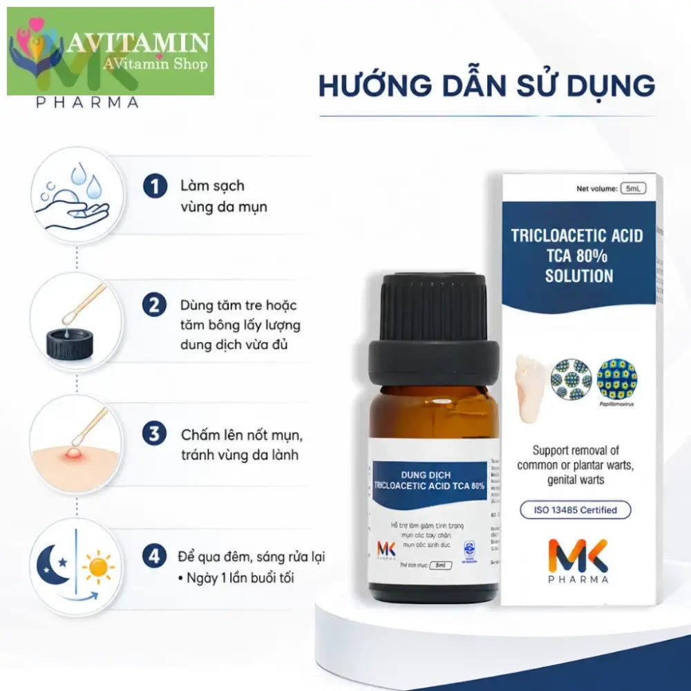 [MỤN VÙNG KÍN] Dung Dịch Xử Lý Hạt Ngọc Sùi Mào Gà MK TCA (Che Tên)