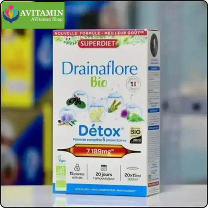 NƯỚC UỐNG SUPERDIET DRAINAFLORE BIO DETOX 5IN1 hộp 20 ống - AVITAMINSHOP.COM