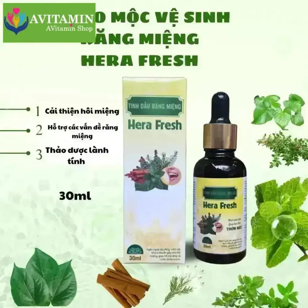 SERUM RĂNG MIỆNG THẢO MỘC HERA FRESH phiên bản đậm đặc KHỬ HÔI MIỆNG, NHIỆT MIỆNG SÂU RĂNG - AVITAMINSHOP.COM