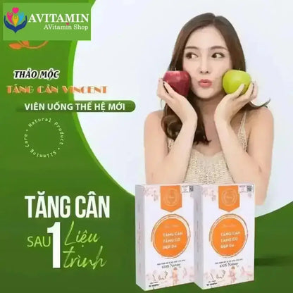 Tăng cân Vincent chính hãng viên uống thảo mộc tăng cân cho người gầy lâu năm cơ địa khó lên kí - AVITAMINSHOP.COM