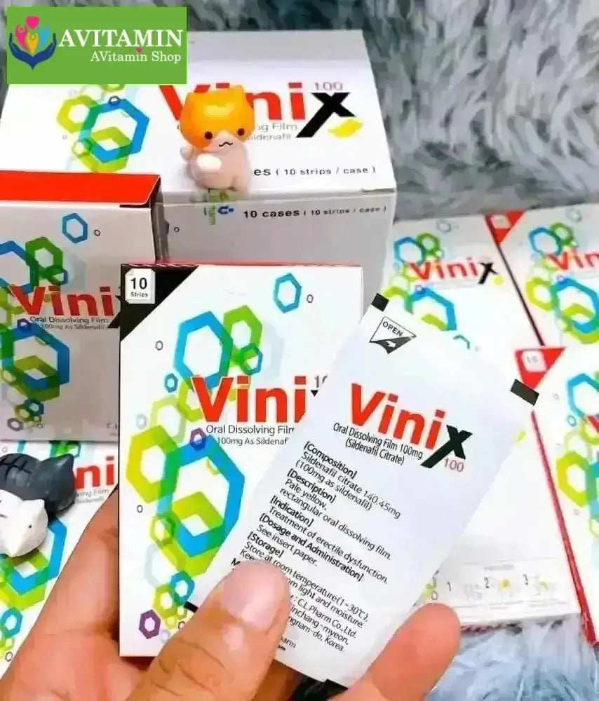 Tem Vinix 100mg kéo dài thời gian quan hệ hộp 10 tem - AVITAMINSHOP.COM