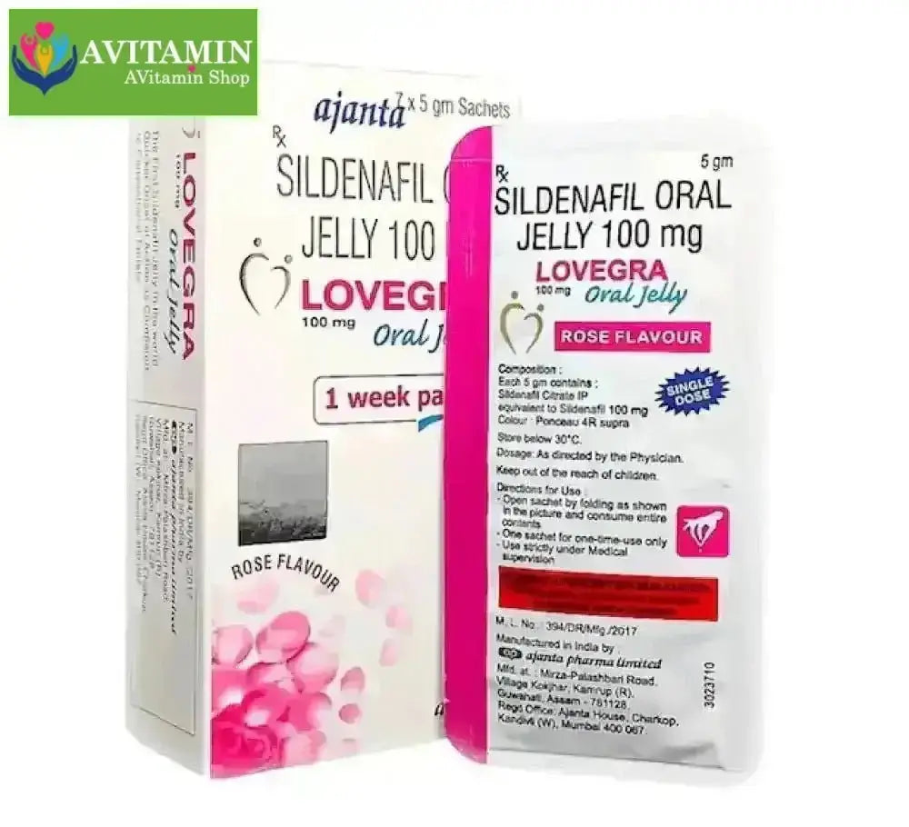 Thạch kích dục Lovegra Oral Jelly 100mg – Siro Tăng Ham Muốn Kích Thích Nữ Giới - AVITAMINSHOP.COM