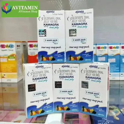 Thạch trái cây cường dương tăng cường sinh lý nam Kamagra Oral Jelly 100mg Hộp 7 Gói - AVITAMINSHOP.COM