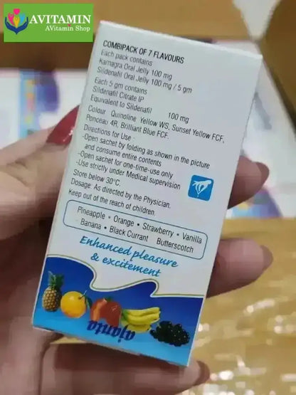 Thạch trái cây cường dương tăng cường sinh lý nam Kamagra Oral Jelly 100mg Hộp 7 Gói - AVITAMINSHOP.COM
