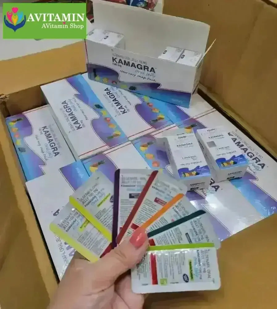 Thạch trái cây cường dương tăng cường sinh lý nam Kamagra Oral Jelly 100mg Hộp 7 Gói - AVITAMINSHOP.COM