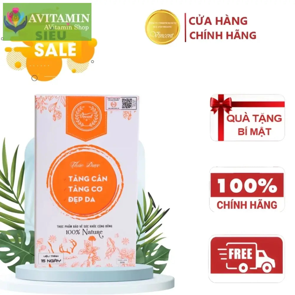 Thảo mộc Tăng cân Vincent dành cho cơ địa gầy lâu năm an toàn chính hãng tăng 3-5kg sau 1 liệu trình