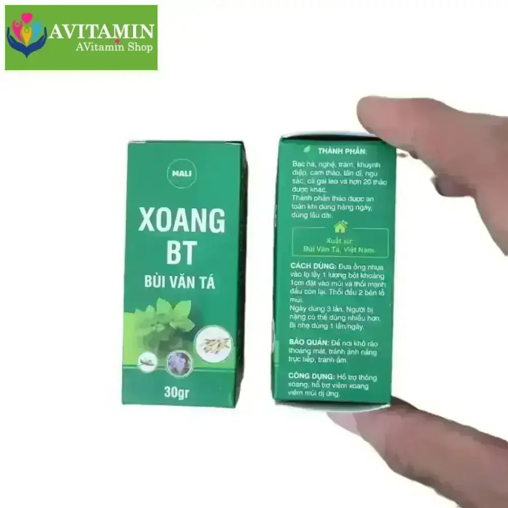 Thổi xoang bt mali hàng chuẩn hỗ trợ viêm xoang viêm mũi, bột thổi xoang bt thổi mũi bt. Dây thổi. - AVITAMINSHOP.COM