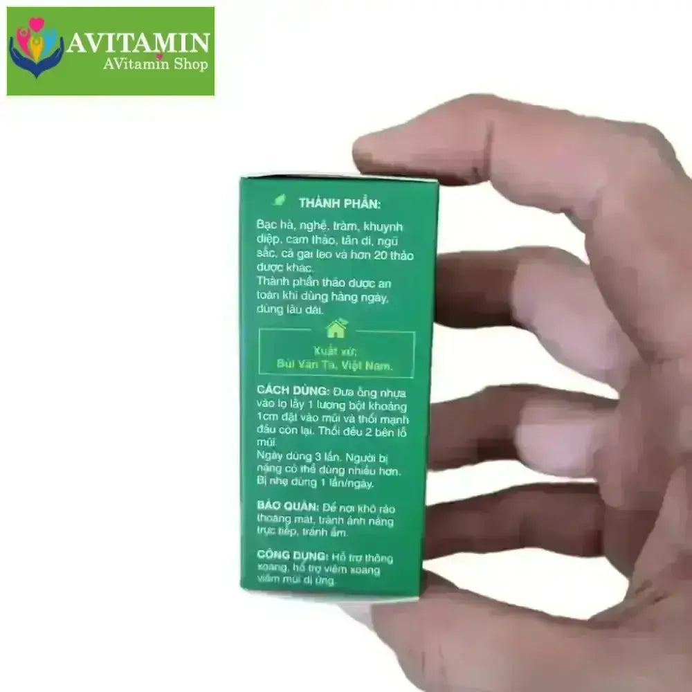 Thổi xoang bt mali hàng chuẩn hỗ trợ viêm xoang viêm mũi, bột thổi xoang bt thổi mũi bt. Dây thổi. - AVITAMINSHOP.COM