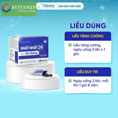 Thực phẩm bảo vệ sức khoẻ Nhất Nhất 39 Tiểu đường - Hỗ trợ giảm đường huyết giảm nguy cơ biến chứng tim mạch