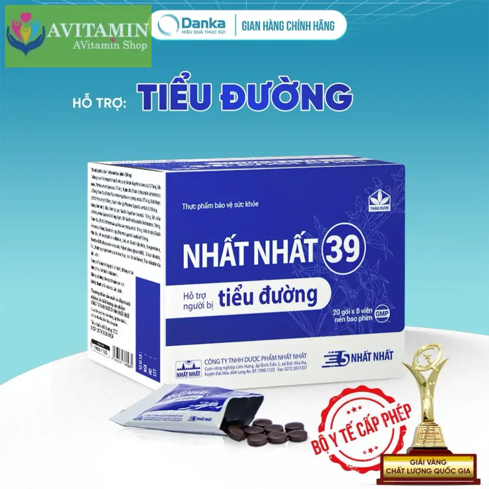 Thực phẩm bảo vệ sức khoẻ Nhất Nhất 39 Tiểu đường - Hỗ trợ giảm đường huyết giảm nguy cơ biến chứng tim mạch
