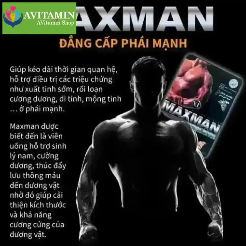 Thuốc cường dương Maxman USA – thảo dược tự nhiên, chống xuất tinh sớm - AVITAMINSHOP.COM
