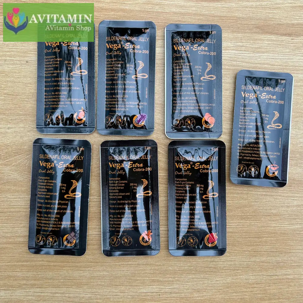 Thuốc Kéo Dài Thời Gian & Tăng Cương Cứng Vega-Extra Cobra 200mg Oral Jelly Chính Hãng