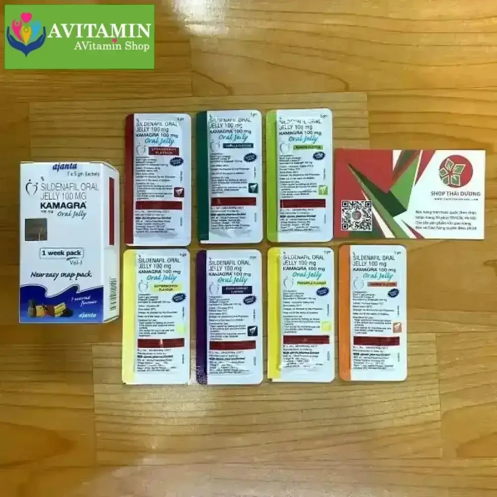 Thuốc Tăng Sinh Lý Nam Kamagra 100mg Dạng Thạch Trái Cây mĩ 7 vị - Hàng ấn Độ - AVITAMINSHOP.COM