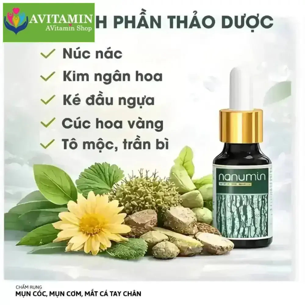 Tinh Chất Thảo Mộc NUNAMIN 15ML - Hỗ Trợ Xử Lý Mụn Cóc, Mụn Thịt, Mắt Cá Chân Tay - AVITAMINSHOP.COM