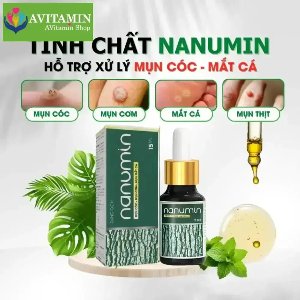 Tinh Chất Thảo Mộc NUNAMIN 15ML - Hỗ Trợ Xử Lý Mụn Cóc, Mụn Thịt, Mắt Cá Chân Tay - AVITAMINSHOP.COM