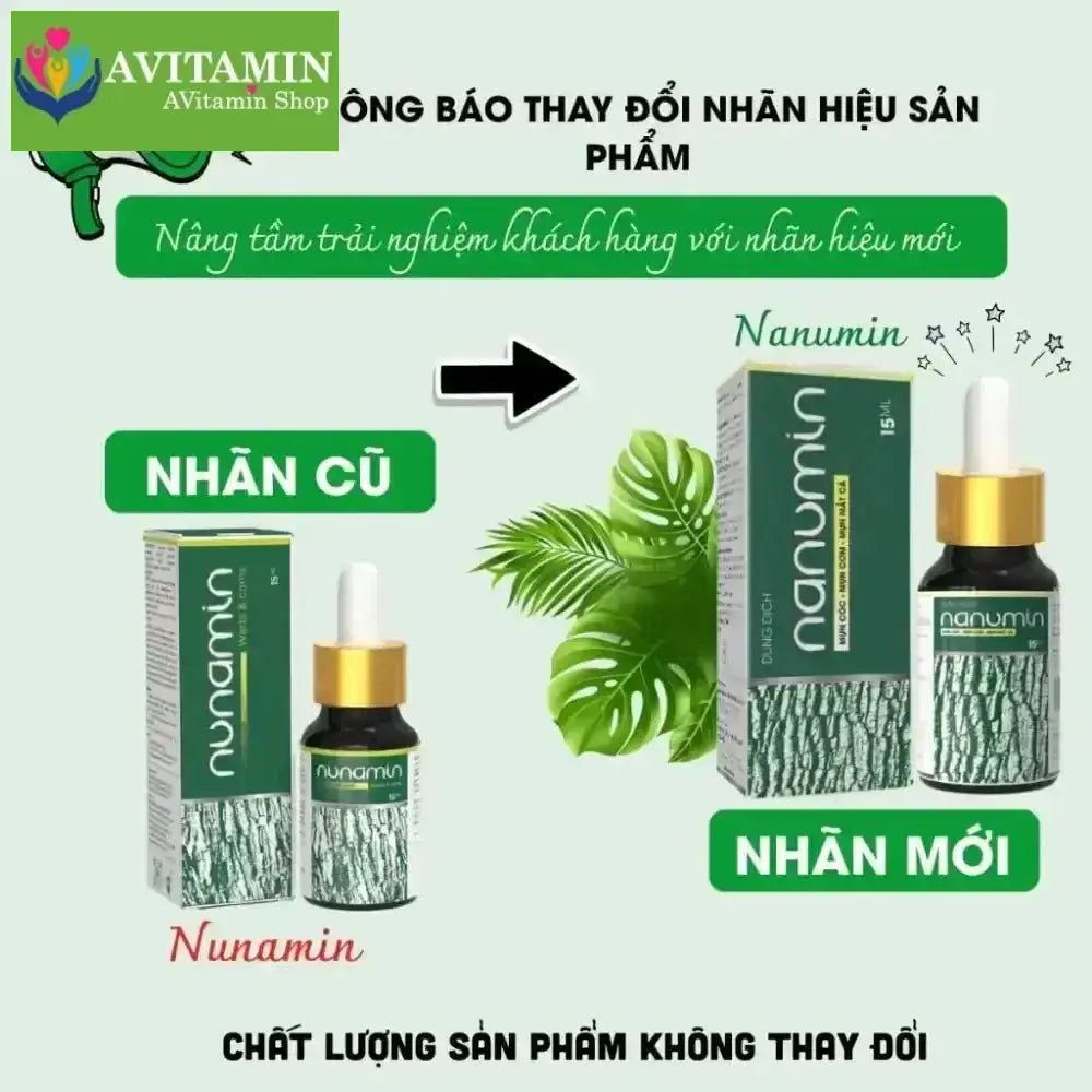 Tinh Chất Thảo Mộc NUNAMIN 15ML - Hỗ Trợ Xử Lý Mụn Cóc, Mụn Thịt, Mắt Cá Chân Tay - AVITAMINSHOP.COM