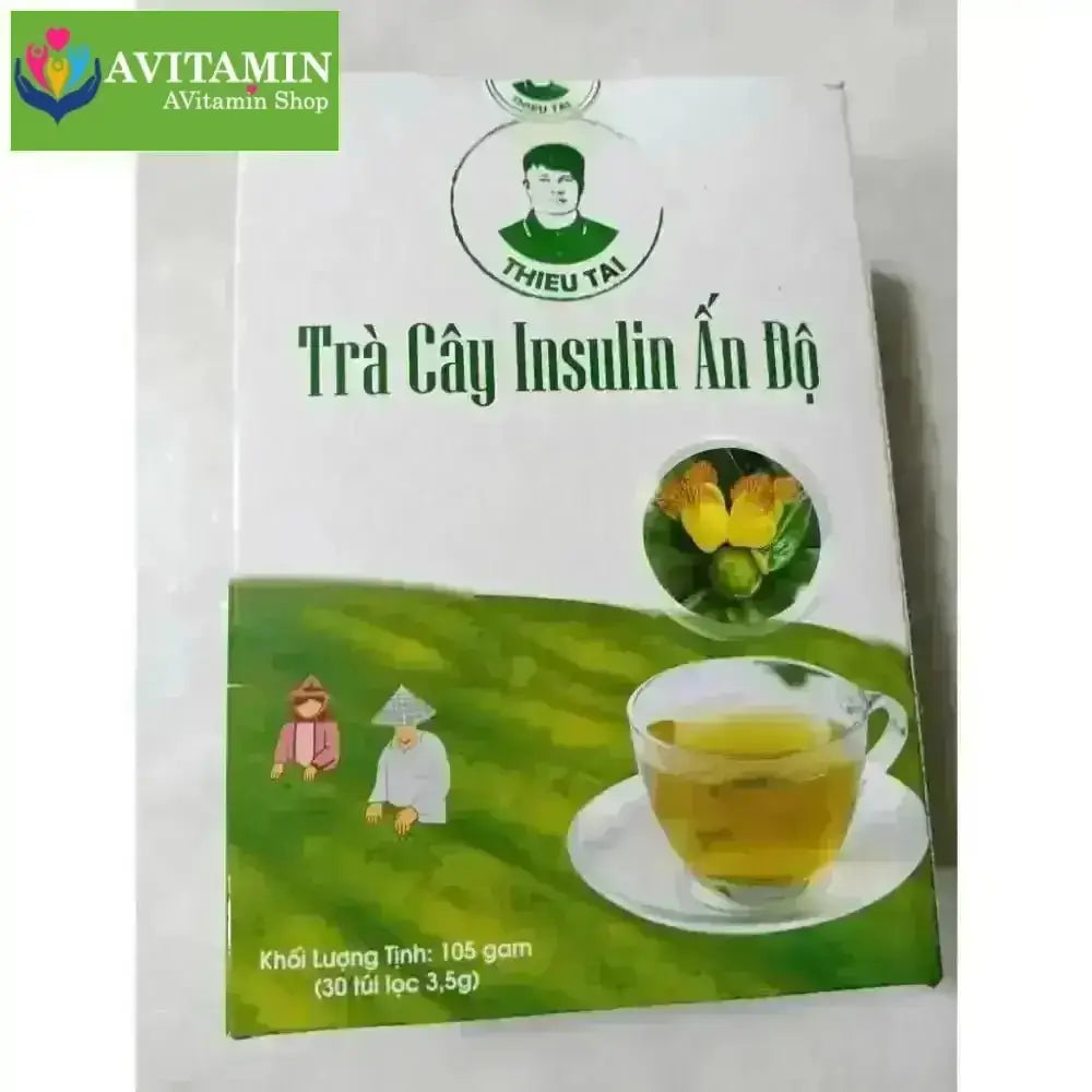 TRÀ CÂY INSULIN ẤN ĐỘ - Trà thảo mộc nước trà tốt cho đường huyết 1 hộp/30 túi lọc - AVITAMINSHOP.COM