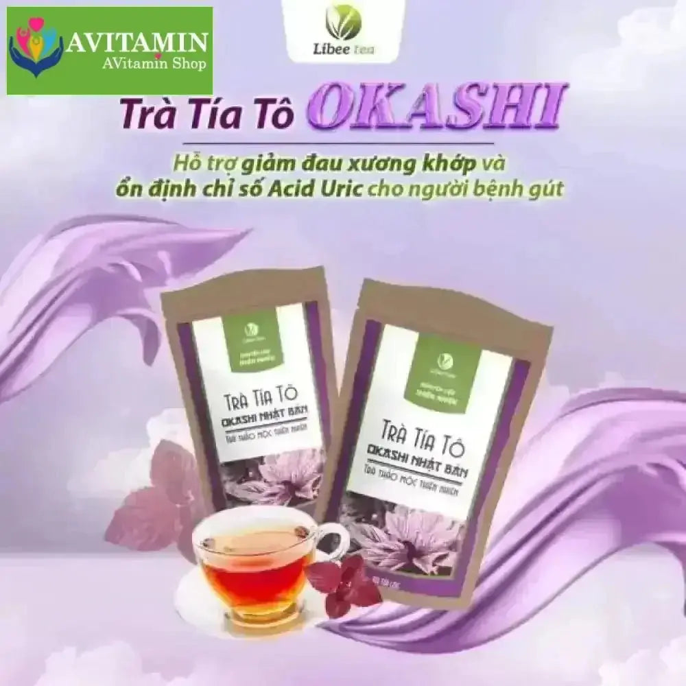 Trà Tía Tô OKASHI GOLD Nhật Bản ( Hỗ trợ bệnh Gút, Giảm chỉ số acid uric, Giảm đau xương khớp) - Bịch 60 túi lọc - AVITAMINSHOP.COM