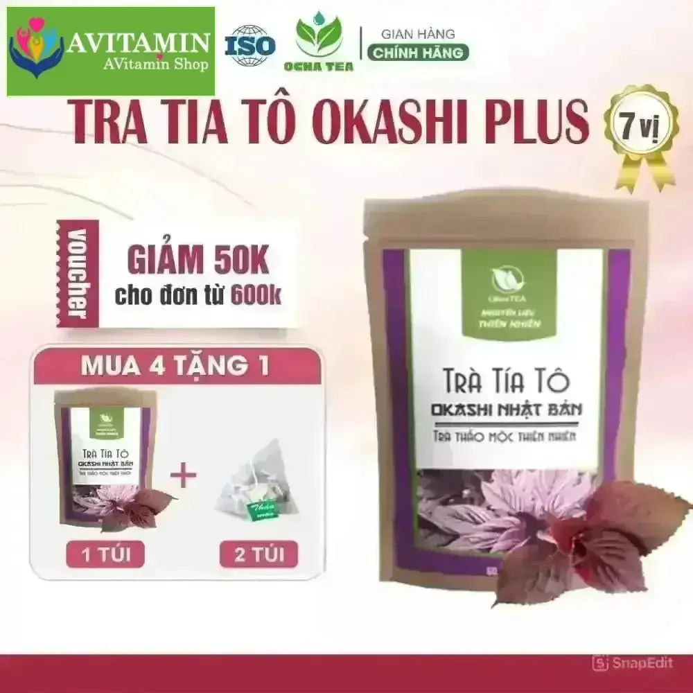 Trà Tía Tô OKASHI Nhật Bản ( Hỗ trợ bệnh Gút, Giảm chỉ số acid uric, Giảm đau xương khớp) - Bịch 60 túi lọc - AVITAMINSHOP.COM