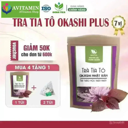 Trà Tía Tô OKASHI Nhật Bản ( Hỗ trợ bệnh Gút, Giảm chỉ số acid uric, Giảm đau xương khớp) - Bịch 60 túi lọc - AVITAMINSHOP.COM