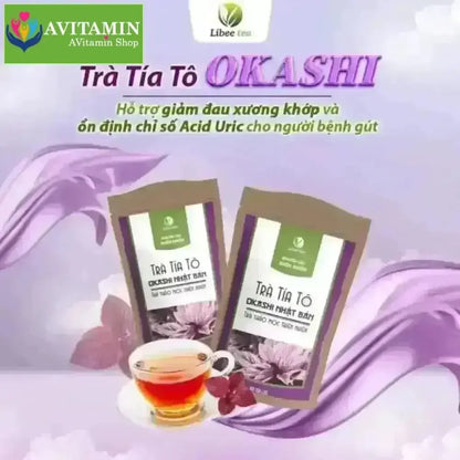 Trà Tía Tô OKASHI Nhật Bản ( Hỗ trợ bệnh Gút, Giảm chỉ số acid uric, Giảm đau xương khớp) - Bịch 60 túi lọc - AVITAMINSHOP.COM