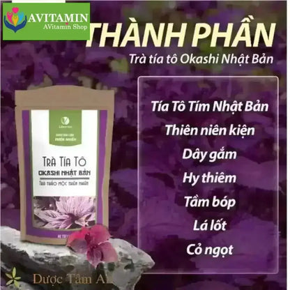 Trà Tía Tô OKASHI Nhật Bản ( Hỗ trợ bệnh Gút, Giảm chỉ số acid uric, Giảm đau xương khớp) - Bịch 60 túi lọc - AVITAMINSHOP.COM