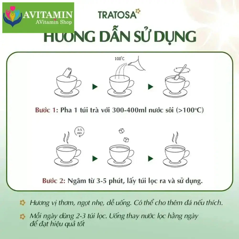 Trà tía tô okoshi plus Hưng Yên TRATOSA 8 vị thảo dược 33 túi lọc tốt cho xương khớp, gút, an toàn và lành tính - AVITAMINSHOP.COM