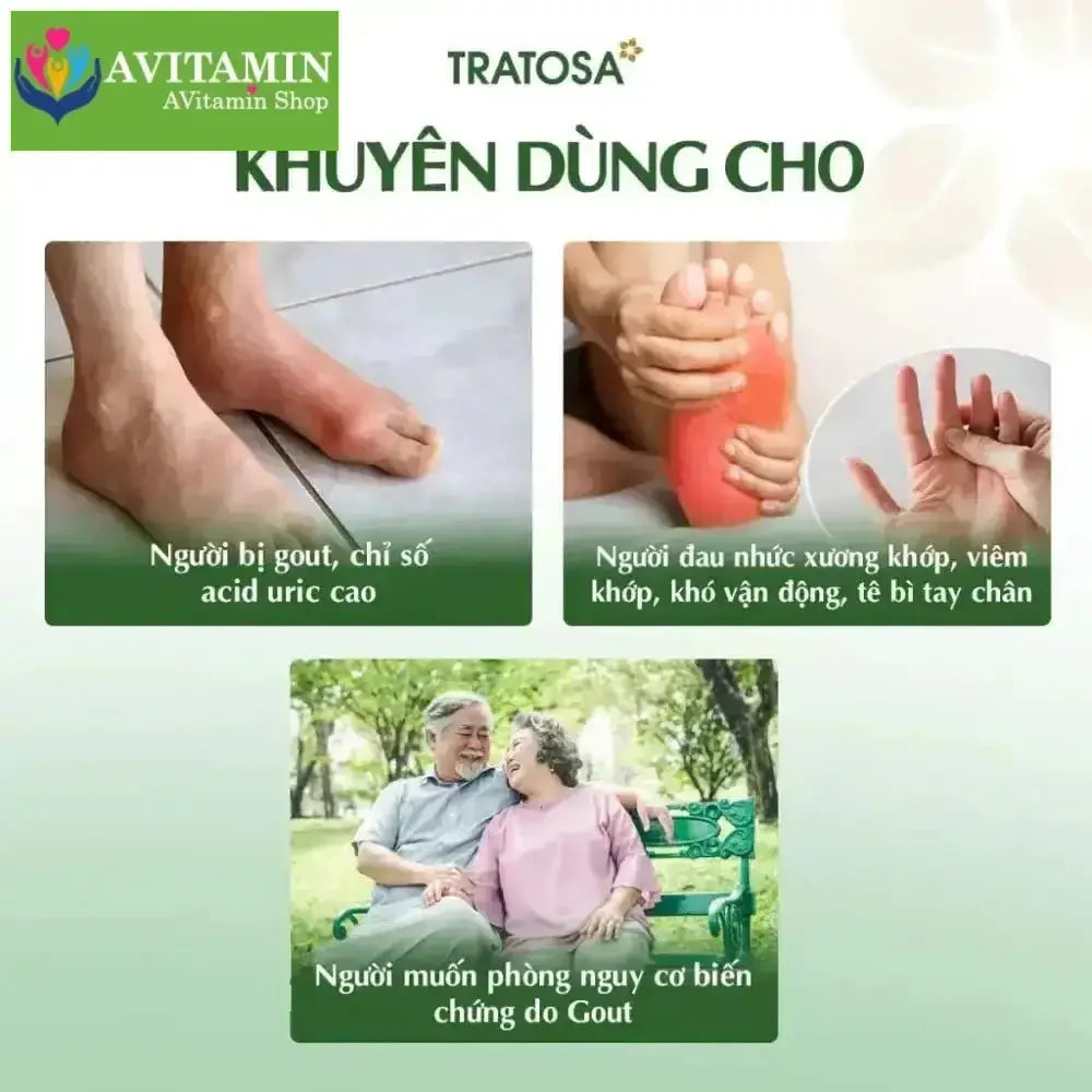 Trà tía tô okoshi plus Hưng Yên TRATOSA 8 vị thảo dược 33 túi lọc tốt cho xương khớp, gút, an toàn và lành tính - AVITAMINSHOP.COM