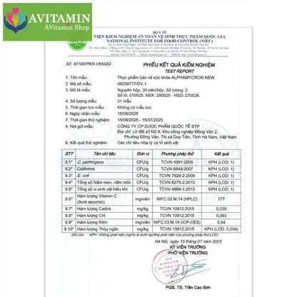 Viên uống ALPHAMYCRON 30 Viên Hỗ trợ bổ sung vitamin, giúp tăng sức đề kháng - AVITAMINSHOP.COM