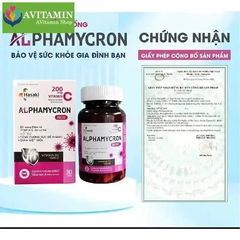 Viên uống Alphamycron – Viên uống tăng cường đề kháng, hỗ trợ miễn dịch (Hộp 30 viên) - AVITAMINSHOP.COM